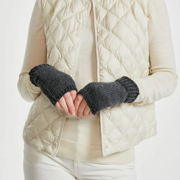 New Fingerless Mittens Gloves Merino Wool Gray (Made in Ireland)